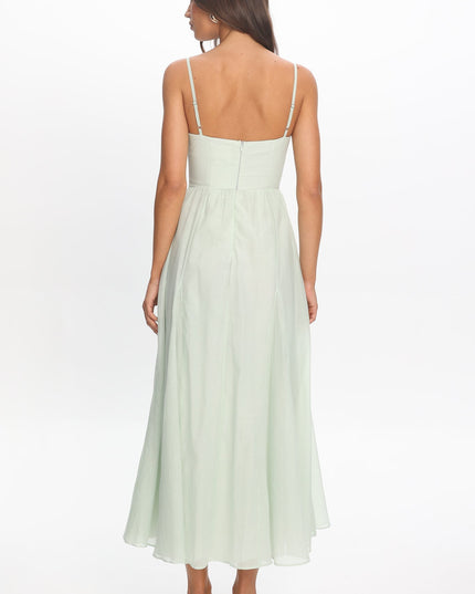 Sage Scoop Neck Midi Dress