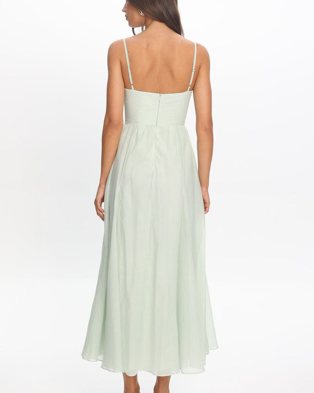 Sage Scoop Neck Midi Dress