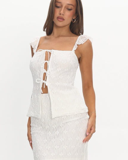 White Landrea Lace Skirt