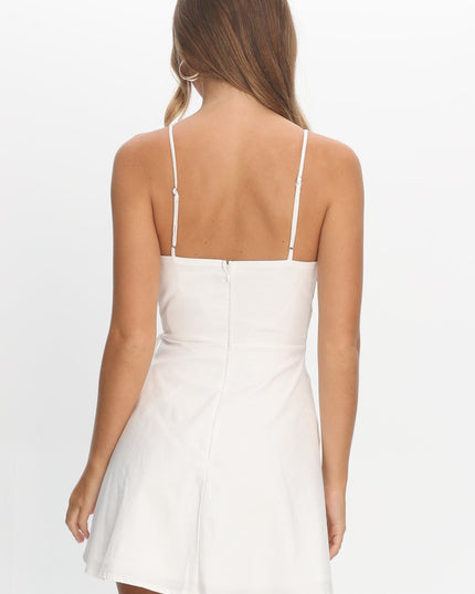White Wrap Ruffle Mini Dress