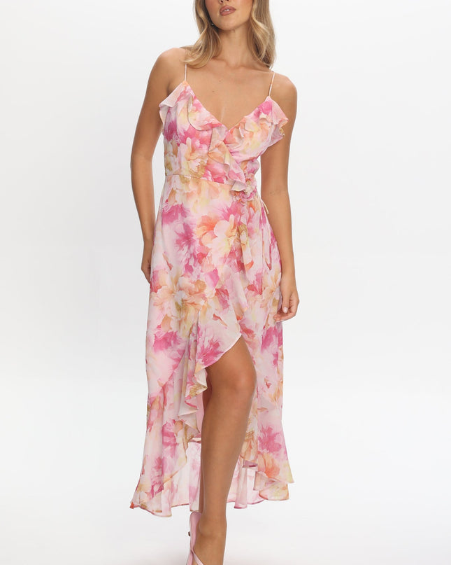 Pink Floral Maxi Dress
