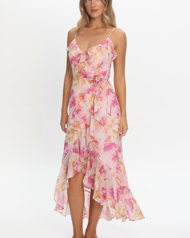Pink Floral Maxi Dress