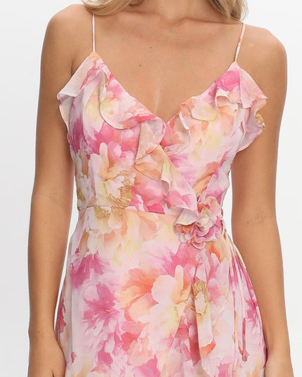 Pink Floral Maxi Dress