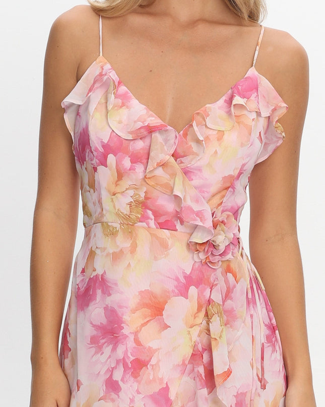 Pink Floral Maxi Dress