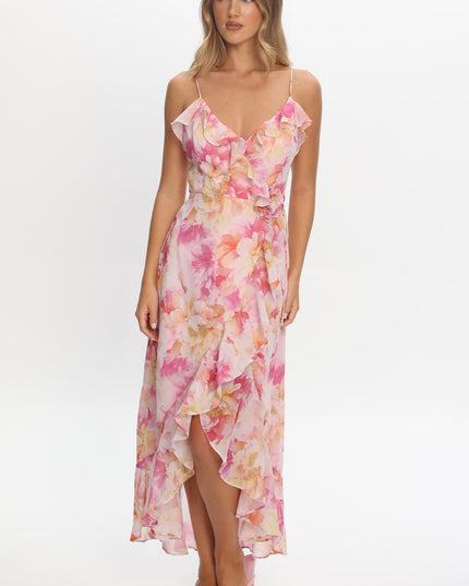 Pink Floral Maxi Dress