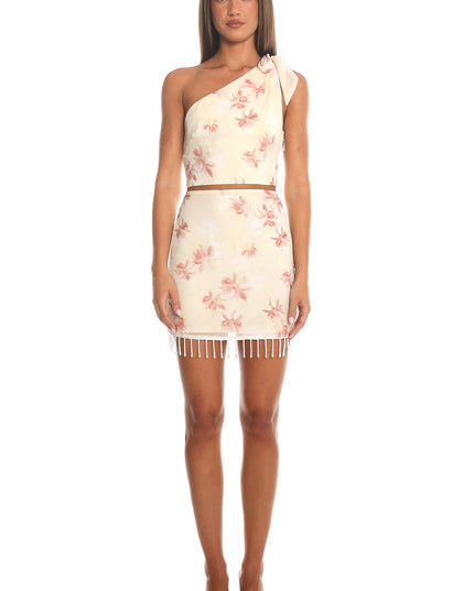 Cream Knot Shoulder Crop Top