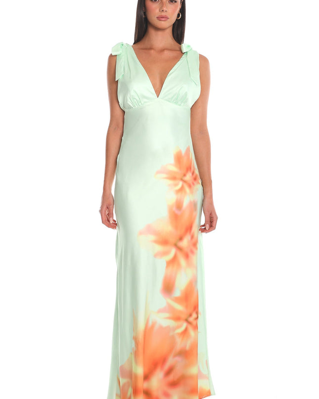 Lime While Tie Strap Maxi Dress