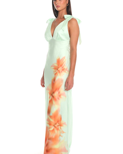 Lime While Tie Strap Maxi Dress