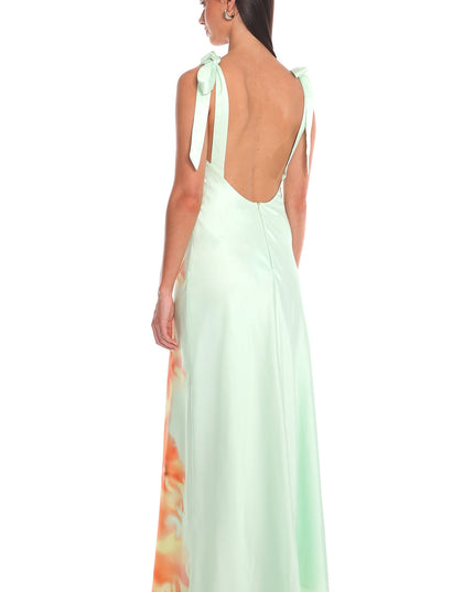 Lime While Tie Strap Maxi Dress