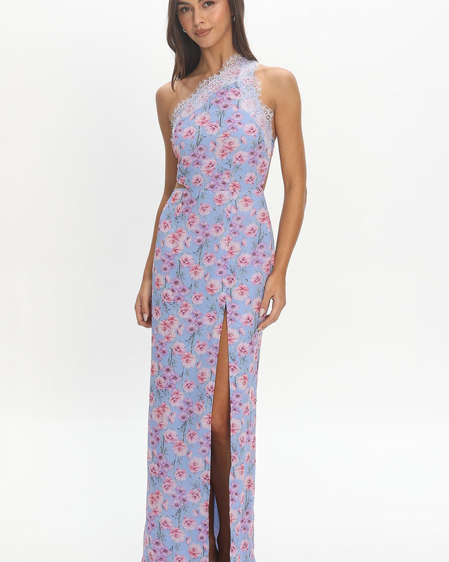 Blue One Shoulder Maxi Dress