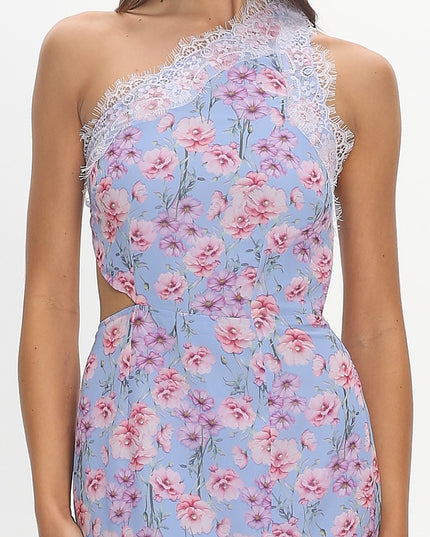 Blue One Shoulder Maxi Dress