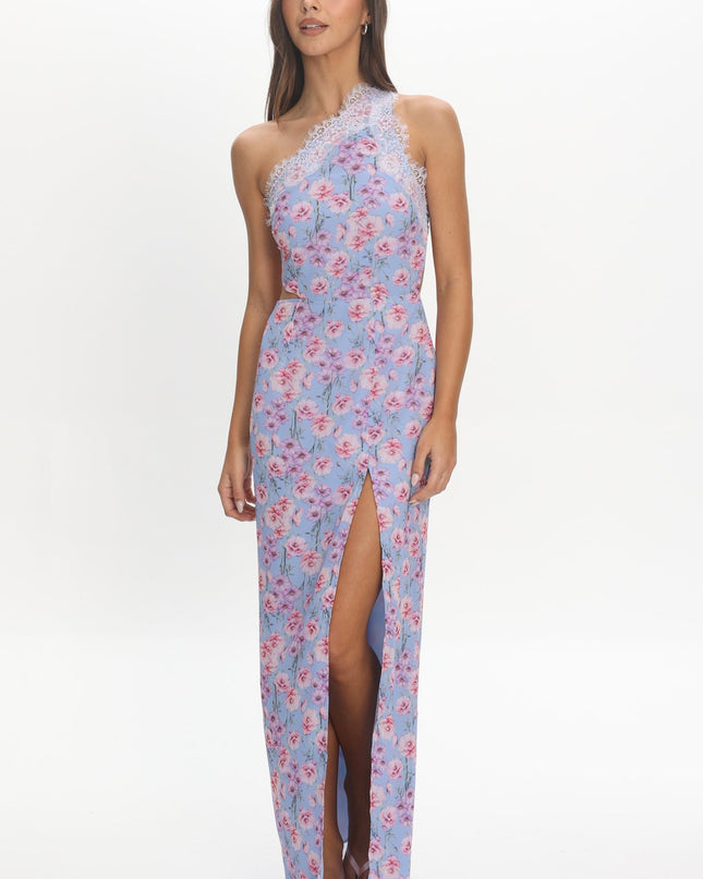 Blue One Shoulder Maxi Dress