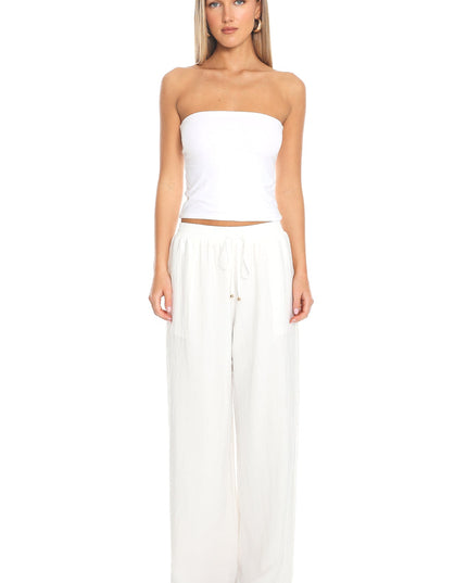 White Wide Leg Pants