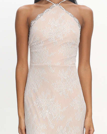 White Soft Landing Halter Maxi Dress