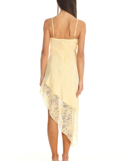 Yellow Champagne Kiss Lace Hem Dress