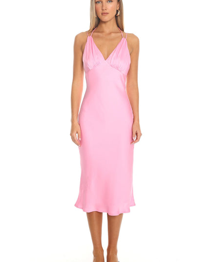 Pink Blossom Backless Slip Dress