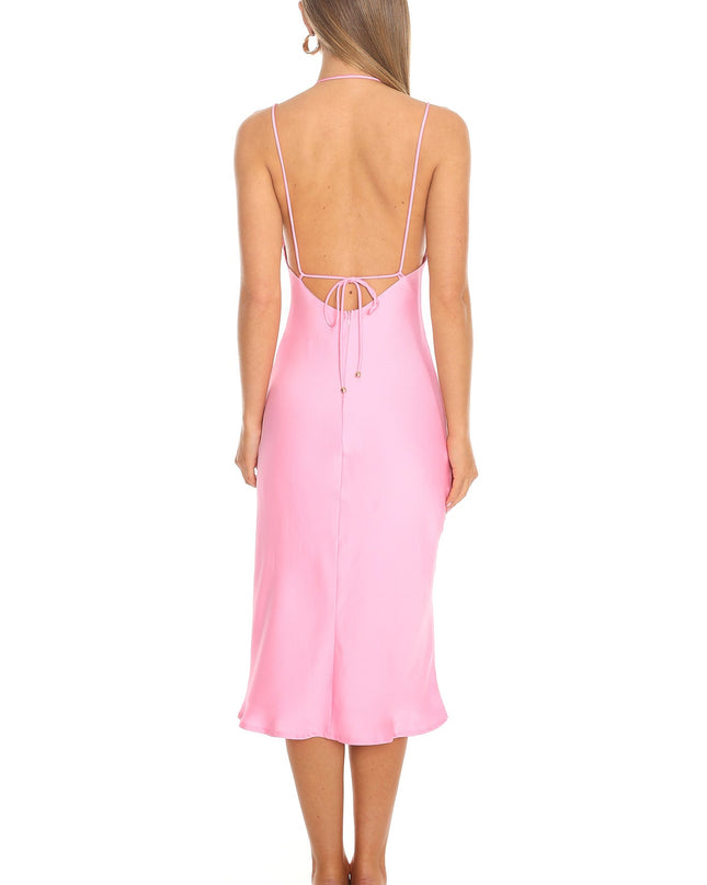 Pink Blossom Backless Slip Dress