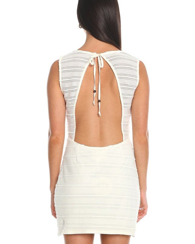 Cream Open-Back Mini Dress