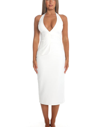 White Strappy Midi Dress