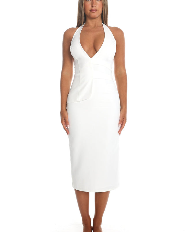 White Strappy Midi Dress