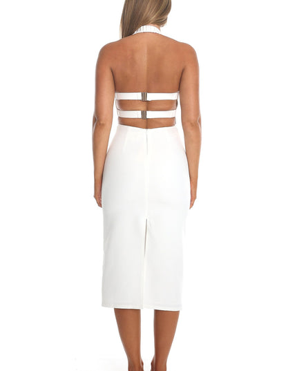 White Strappy Midi Dress