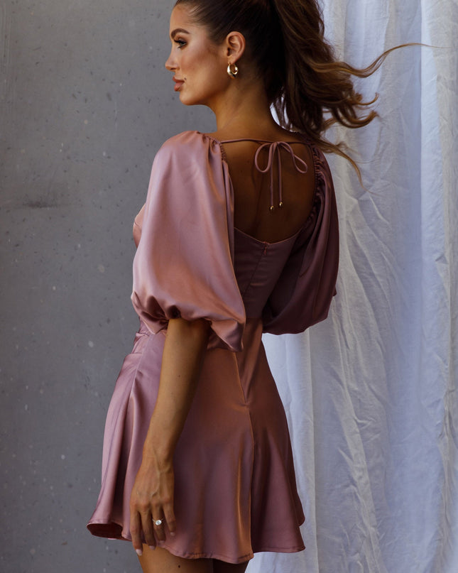 Rosewood Structured Bust A-Line Dress