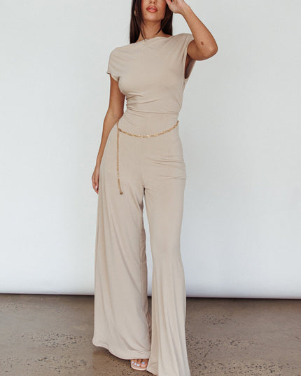 Oat Twist Back Jumpsuit