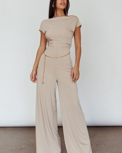 Oat Twist Back Jumpsuit