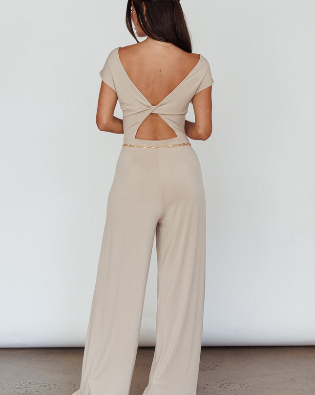 Oat Twist Back Jumpsuit