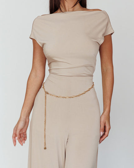 Oat Twist Back Jumpsuit