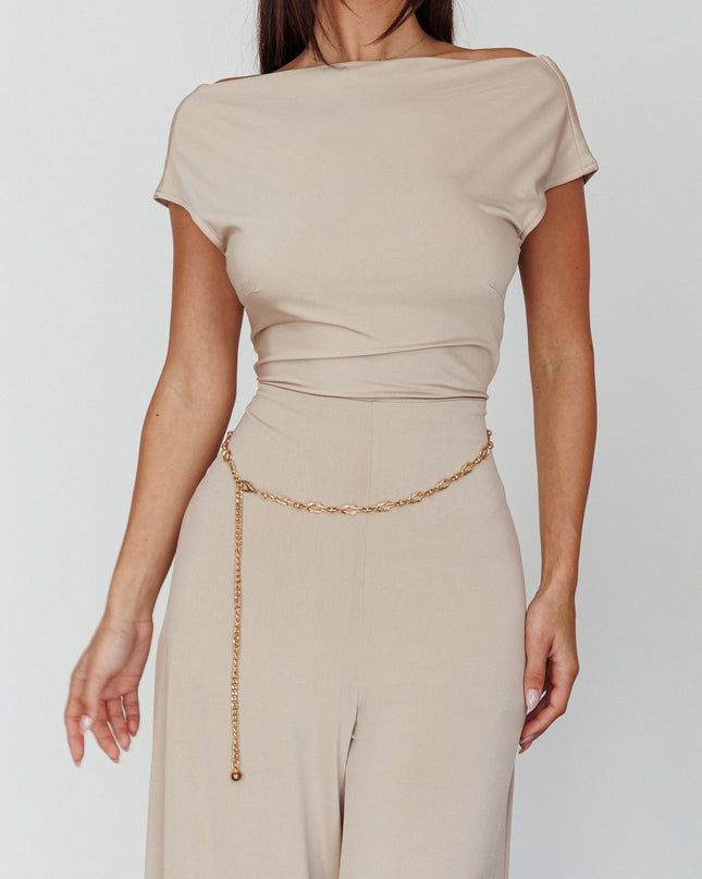 Oat Twist Back Jumpsuit