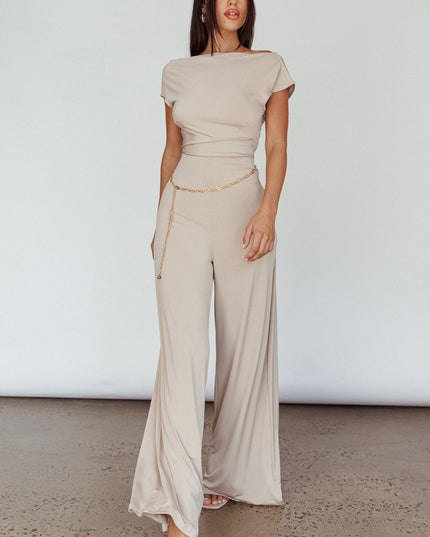 Oat Twist Back Jumpsuit