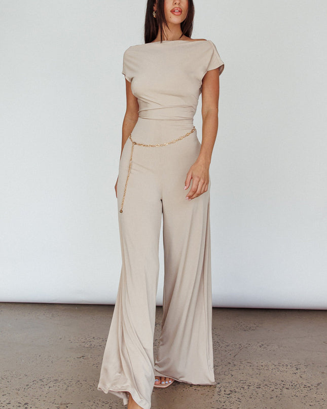 Oat Twist Back Jumpsuit