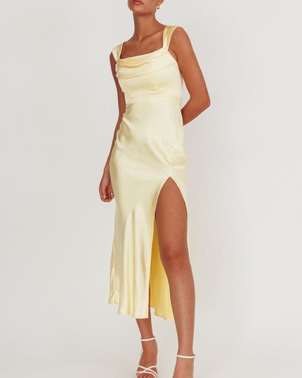 Butter Off-Shoulder V-Back Dress