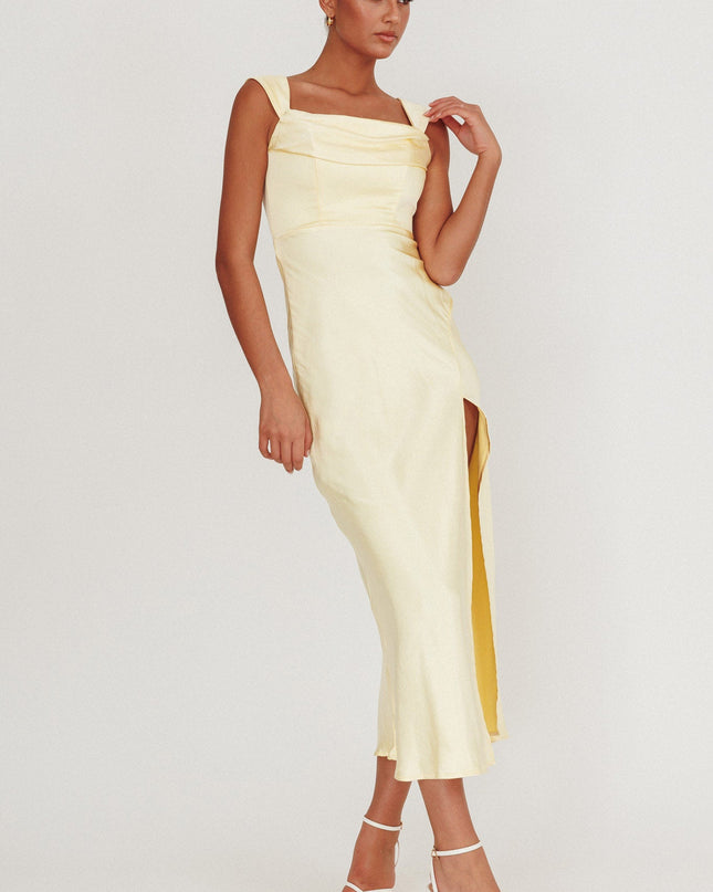 Butter Off-Shoulder V-Back Dress
