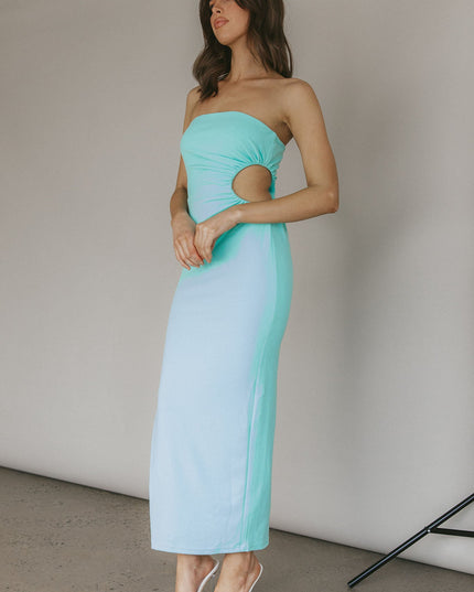 Mint Strapless Cut-Out Midi Dress