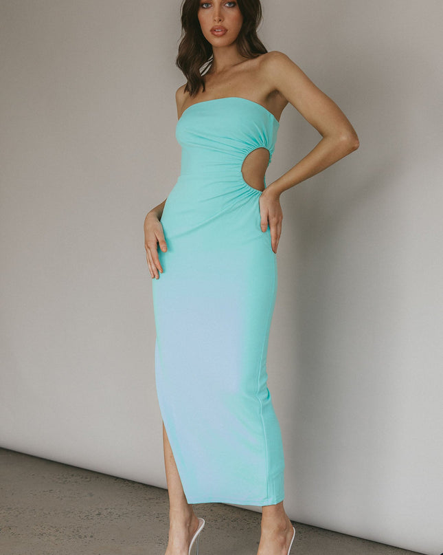 Mint Strapless Cut-Out Midi Dress