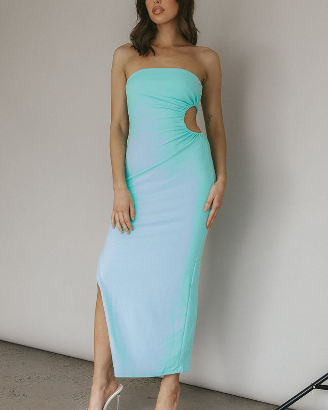 Mint Strapless Cut-Out Midi Dress