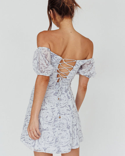 Ink Remember Lace-Up Back Dress Floral