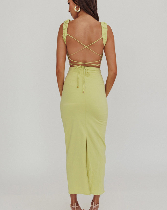 Lace-Up Back Maxi Dress