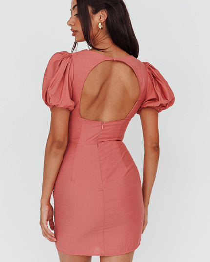 Rose Scalloped Lace Mini Dress