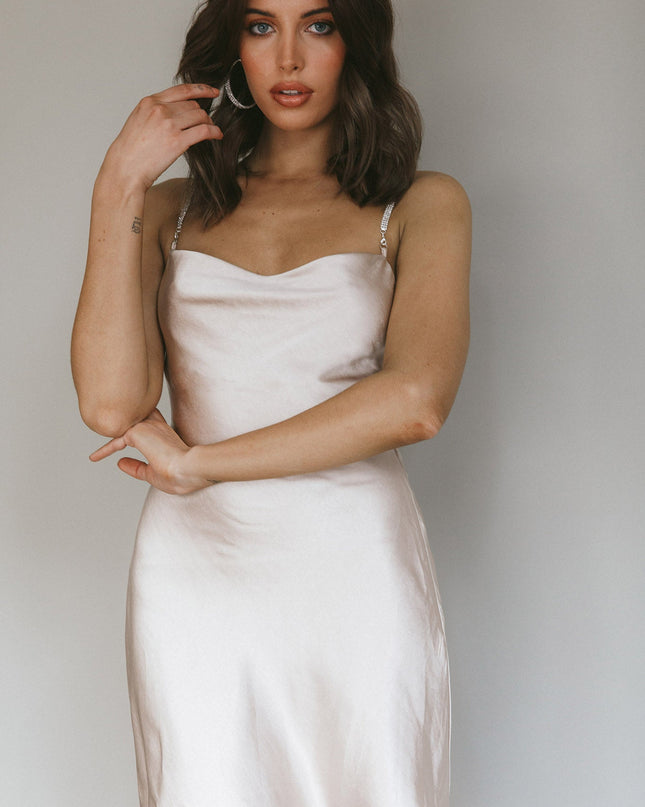 Champagne Strappy Back Mini Dress