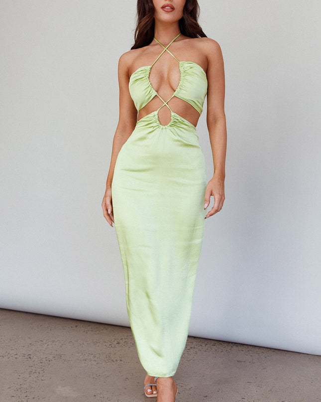 Cut-Out Drawstring Dress Apple