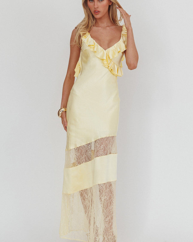Butter Frill & Lace Trim Maxi Dress