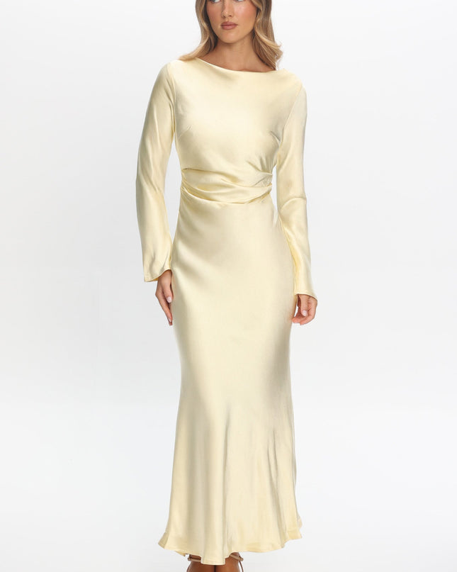 Butter Cowl Back Midi Dress