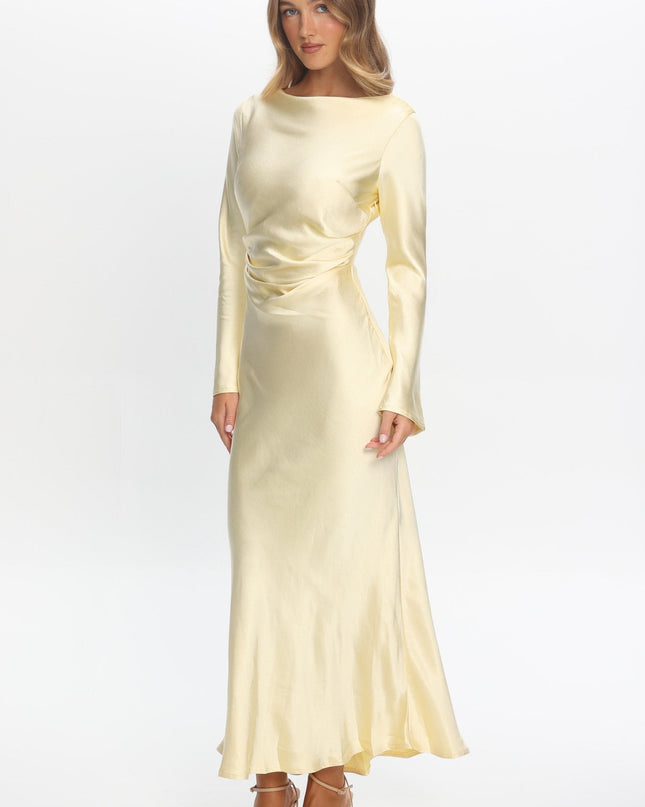 Butter Cowl Back Midi Dress