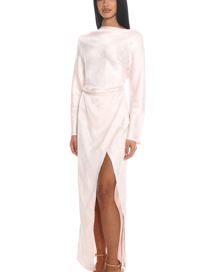 Blush Long Sleeve Cowl Back Maxi Dress