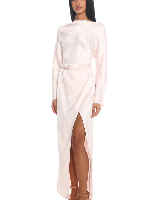 Blush Long Sleeve Cowl Back Maxi Dress