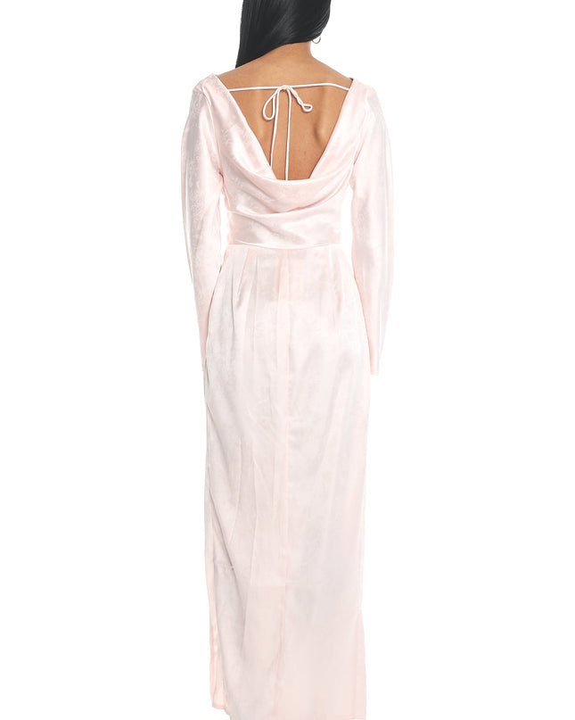 Blush Long Sleeve Cowl Back Maxi Dress