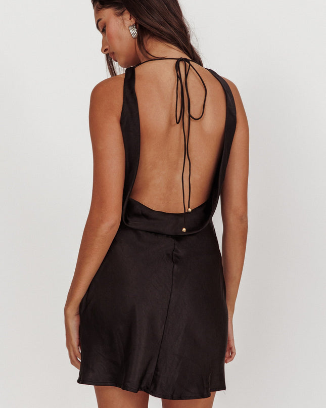 Black Open Back Mini Dress